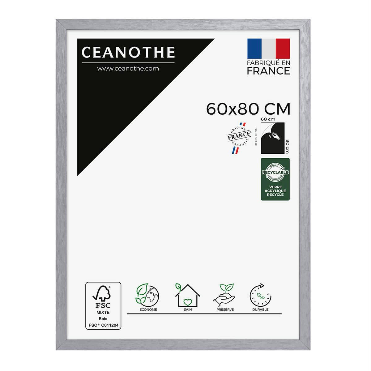 KARMA - Cadre photo gris 60x80 cm bois reconstitué fsc