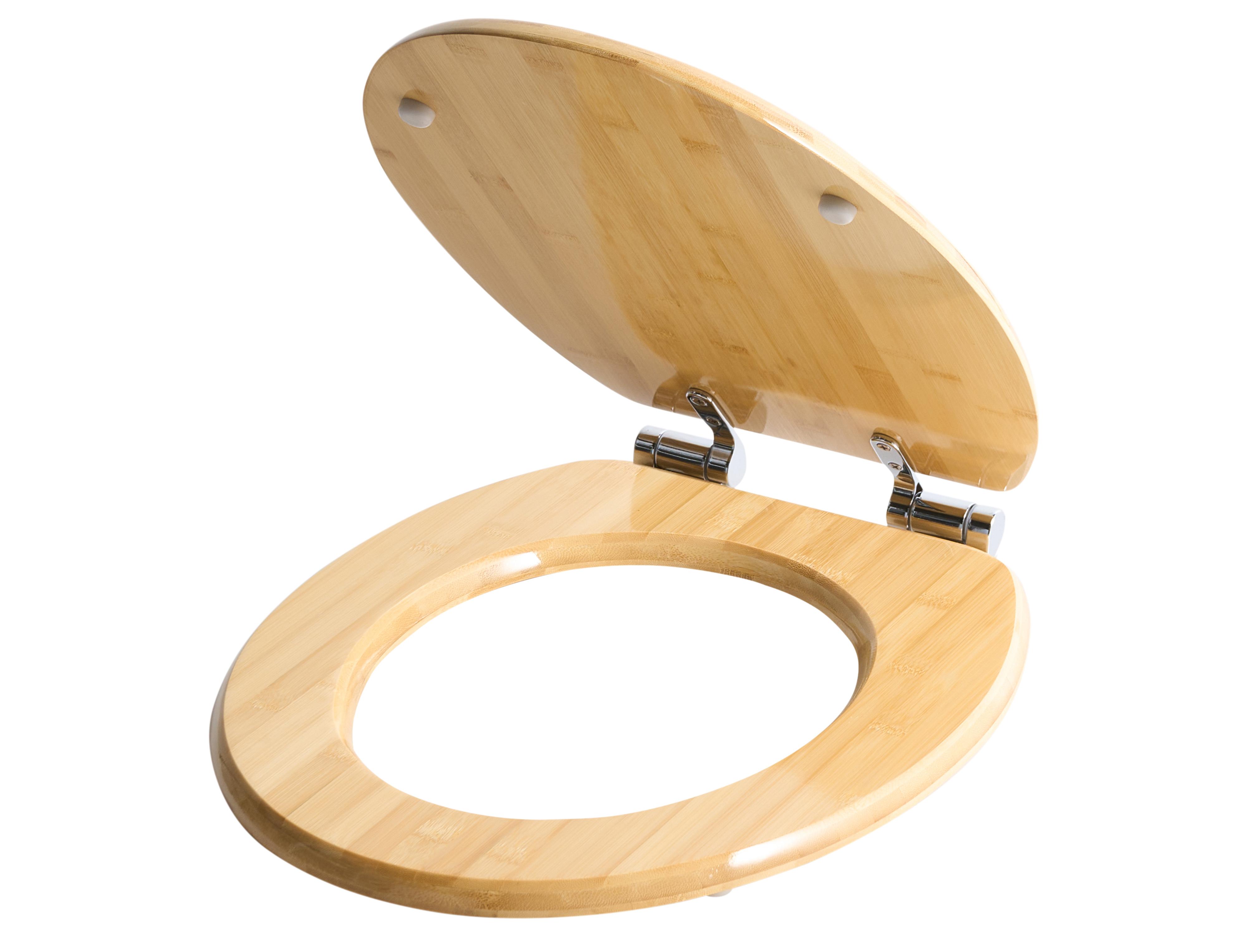 Toilet Seat CUAREIM Soft Close Bamboo Light Brown