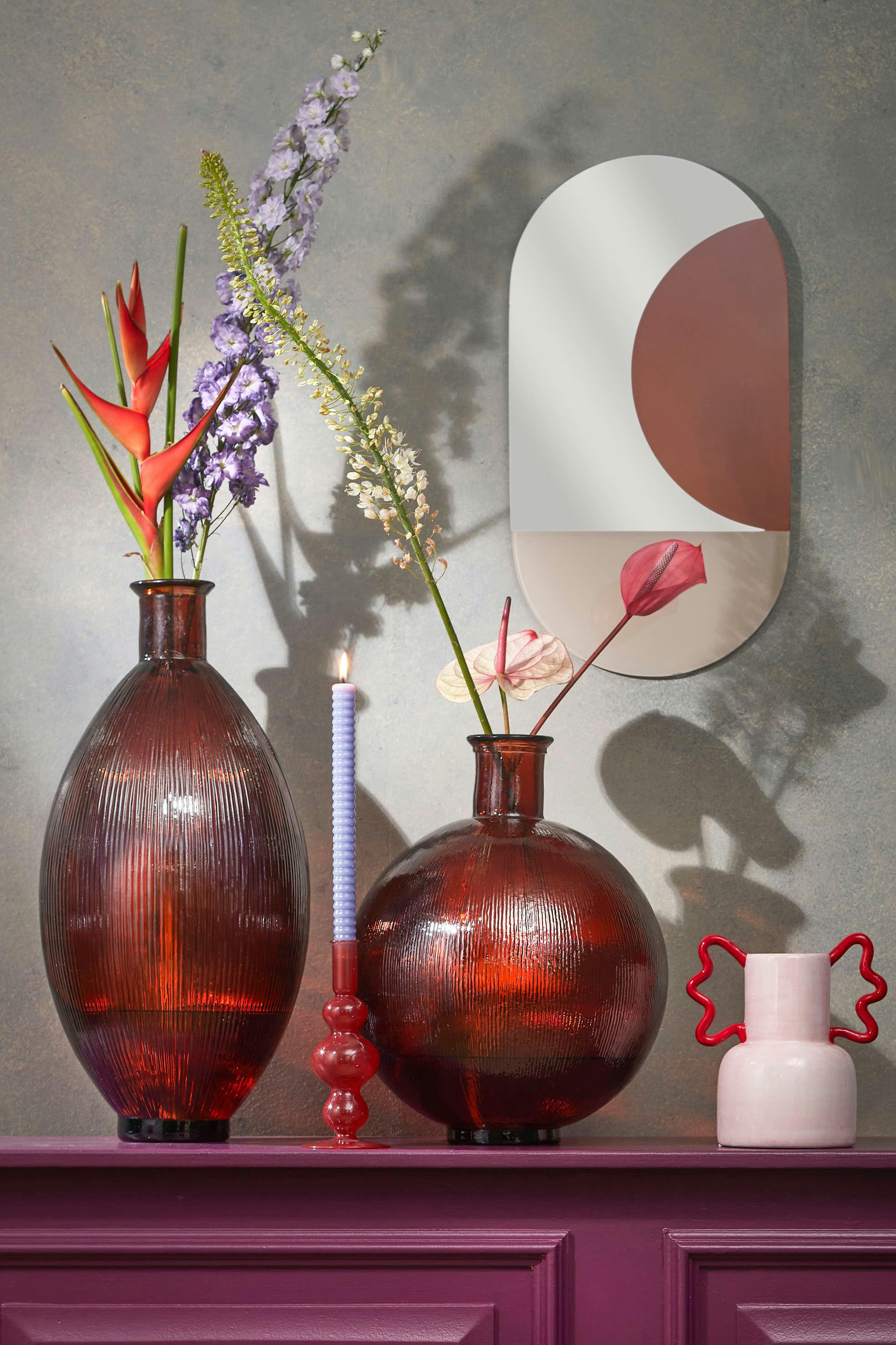 AVILO - Miroir rouge foncé 58x31