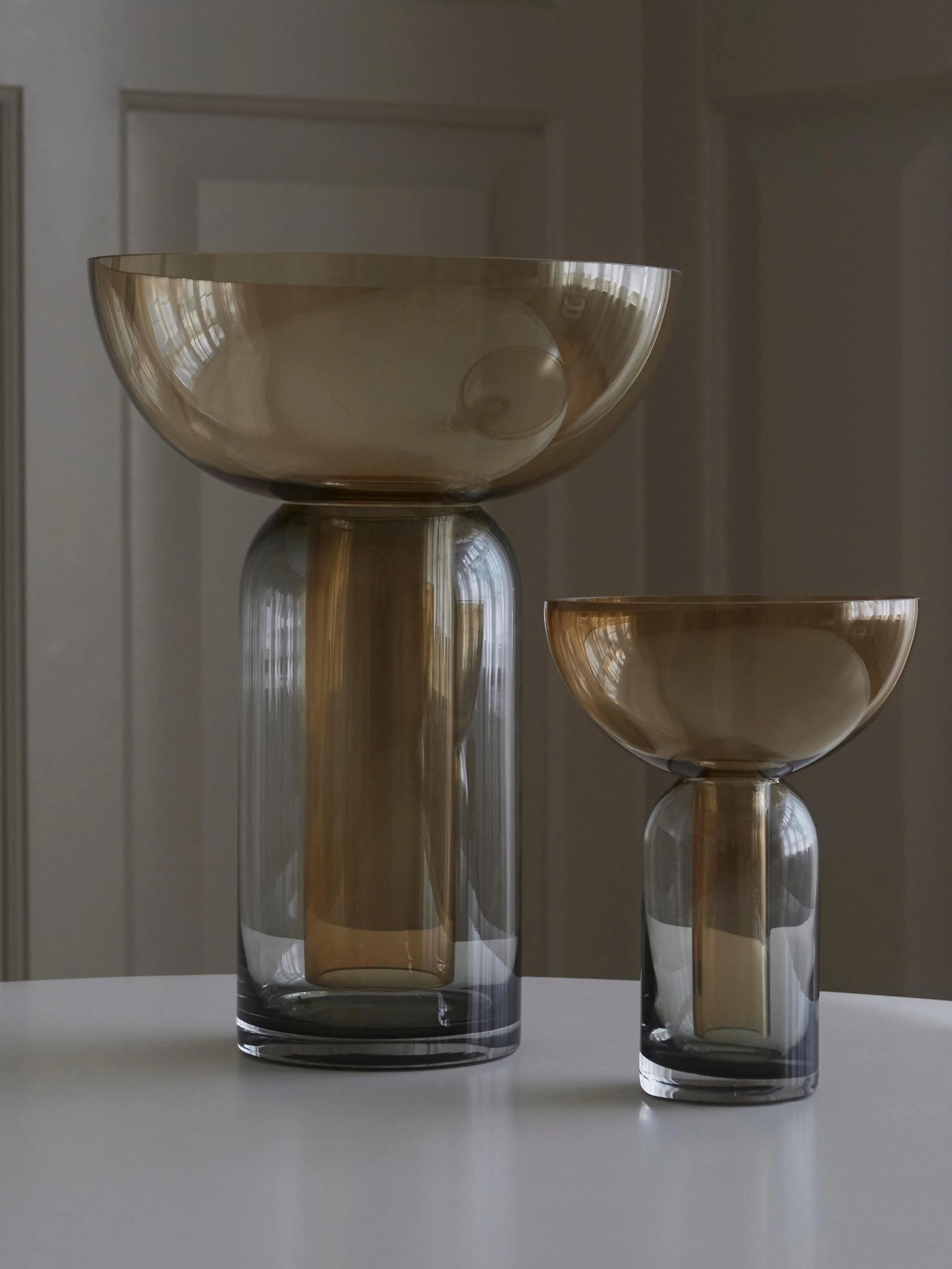 Mundgeblasene Glas-Vase Torus, H 20 cm