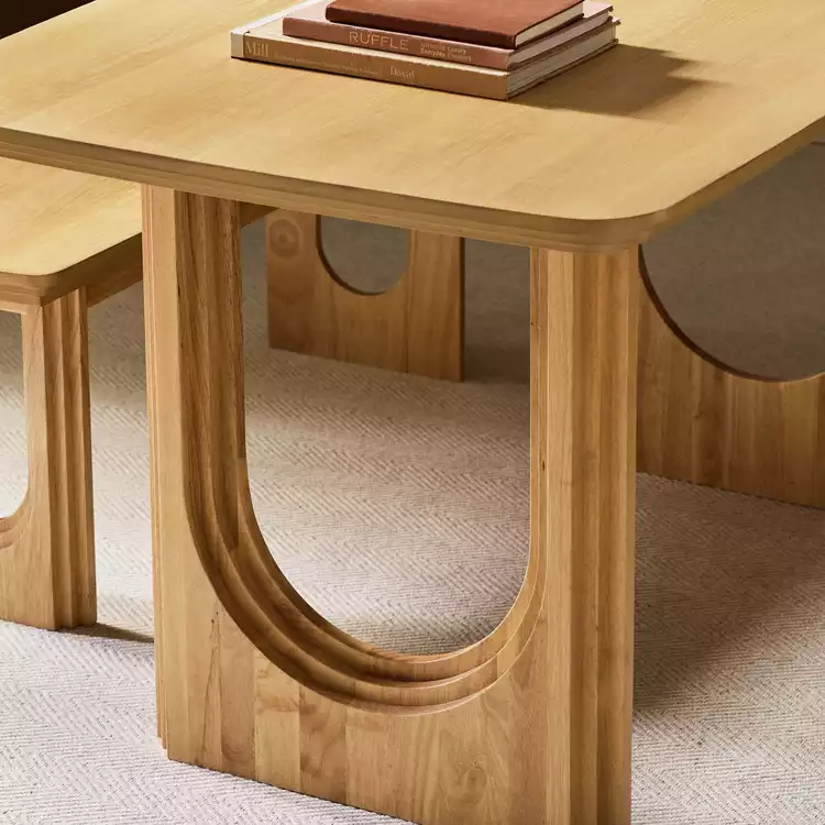 Habitat Trezy Oak Dining Table & 2 Oak Benches