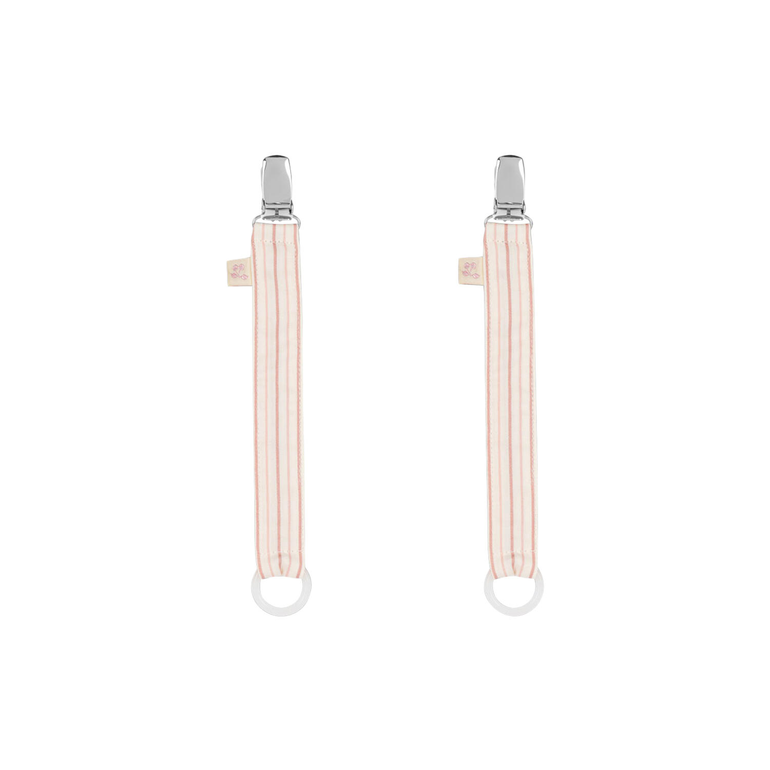 2 Pack Pacifier Strap, stripie petite rose