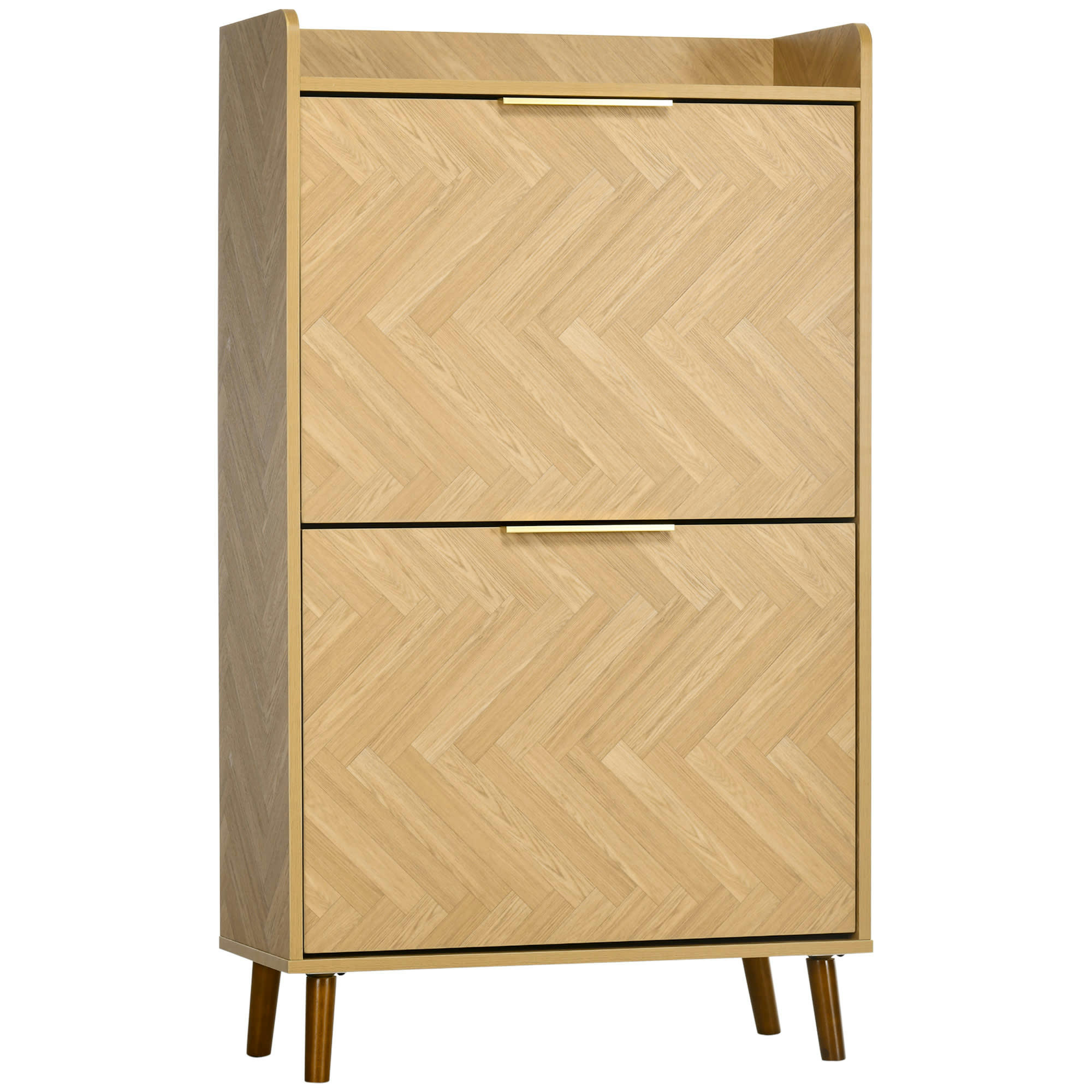 - Meuble à chaussures style scandinave 2 portes 3 étagères motif chevron