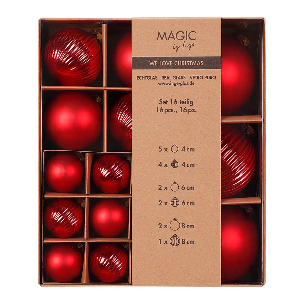 Weihnachtskugel-Set 16-teilig Magic