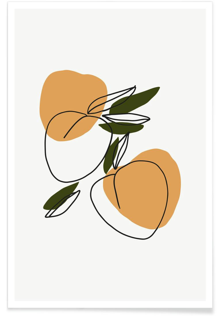 PEACHES - Affiche blanc ivoire & gris