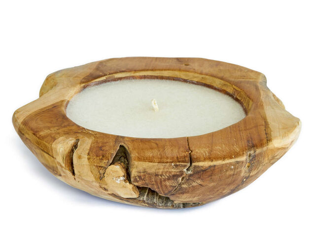 Teak Filled Candle 30cm