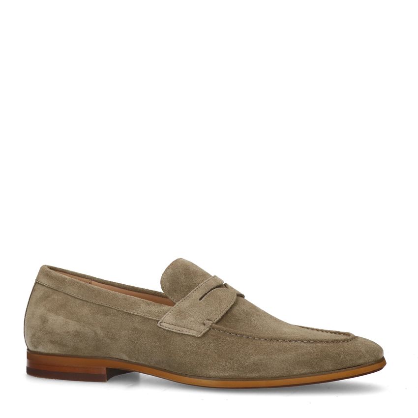 Manfield Taupe suède loafers
