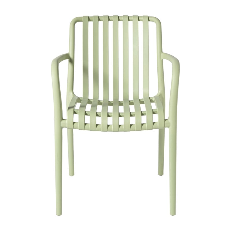 Stapelbare tuinstoel Lea met armleuning - lichtgroen - 80.5x58x55 cm