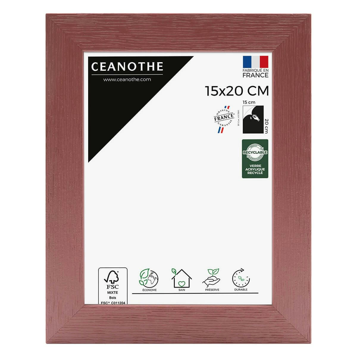 TUTTI FRUTTI - Cadre photo bois reconstitué Terracotta 15x20 cm