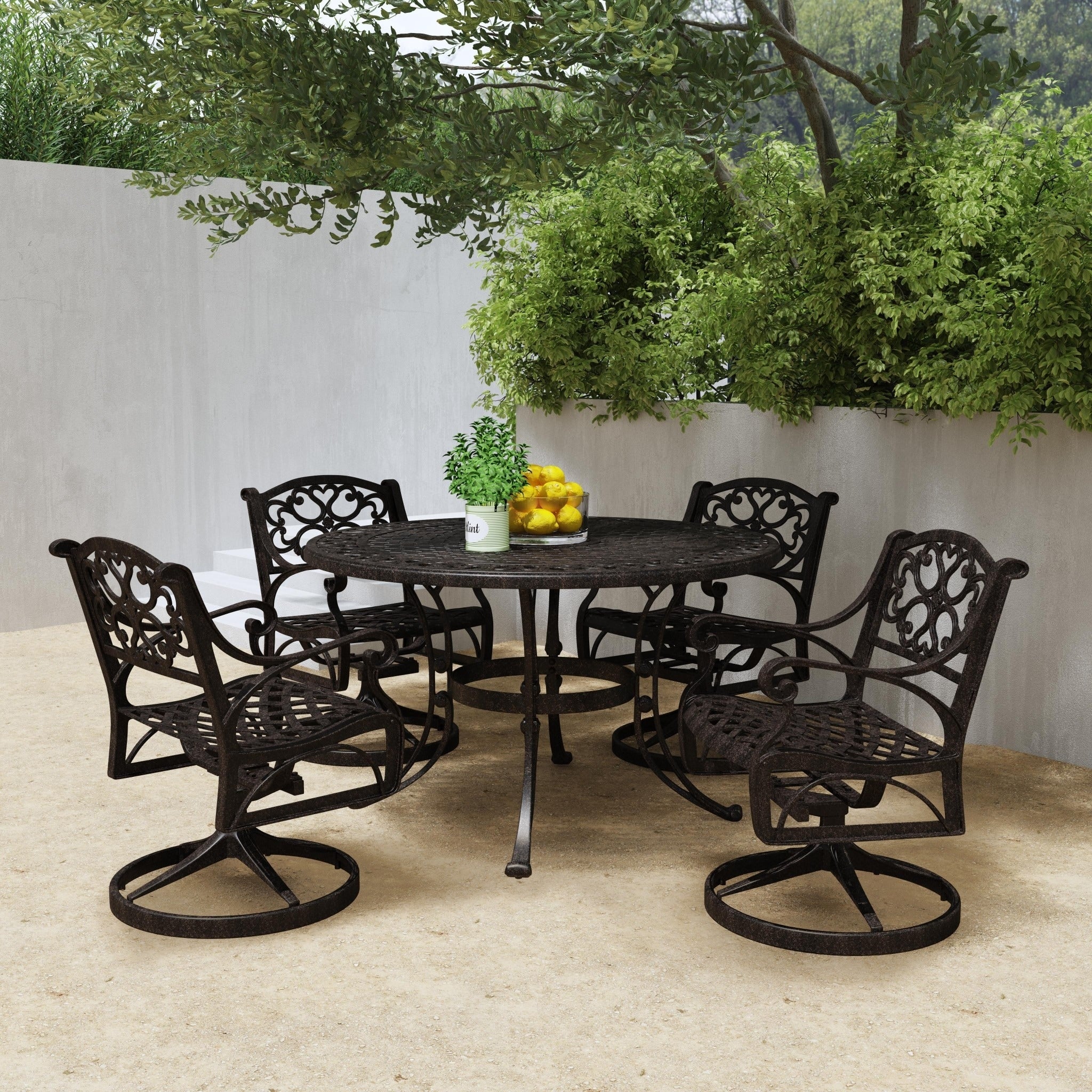 Sanibel Bronze Aluminum 5 Piece Outdoor Dining Set - 48 x 29 x 48