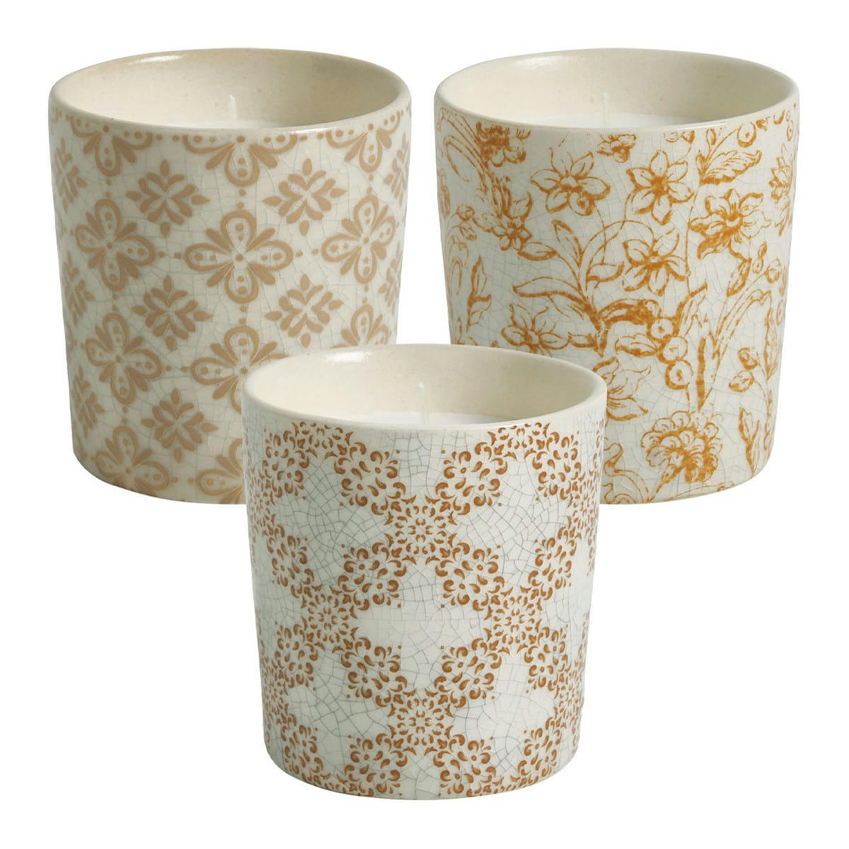 - Set de 3 bougies parfumées Ornement 190 g - Citronnelle