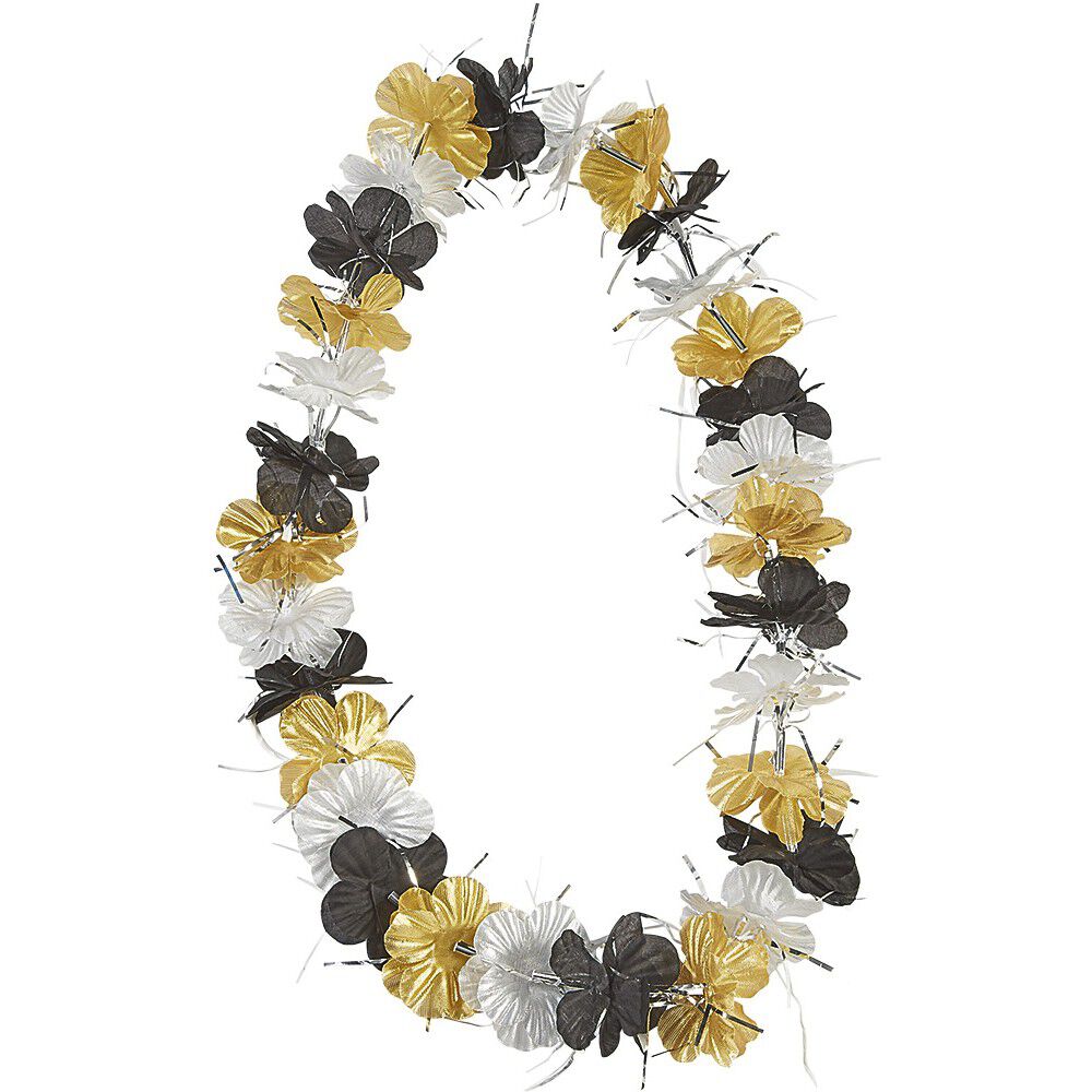 Collier Hawaïen fleur dorée et argentée