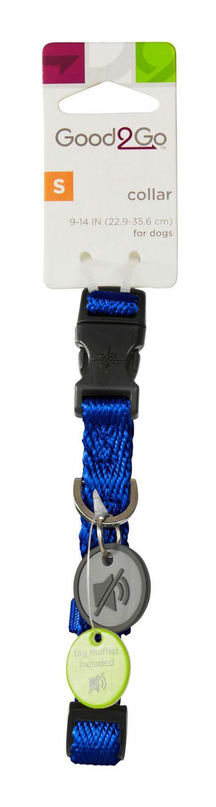 Petco Blue Nylon Dog Collar, Adjustable, Includes Tag Muffler, Small