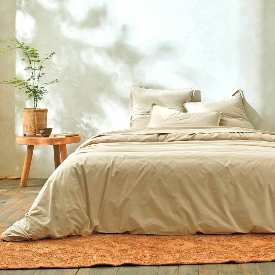 FN PERCAL - Housse de couette en percale de coton organic 260x240 cm sable