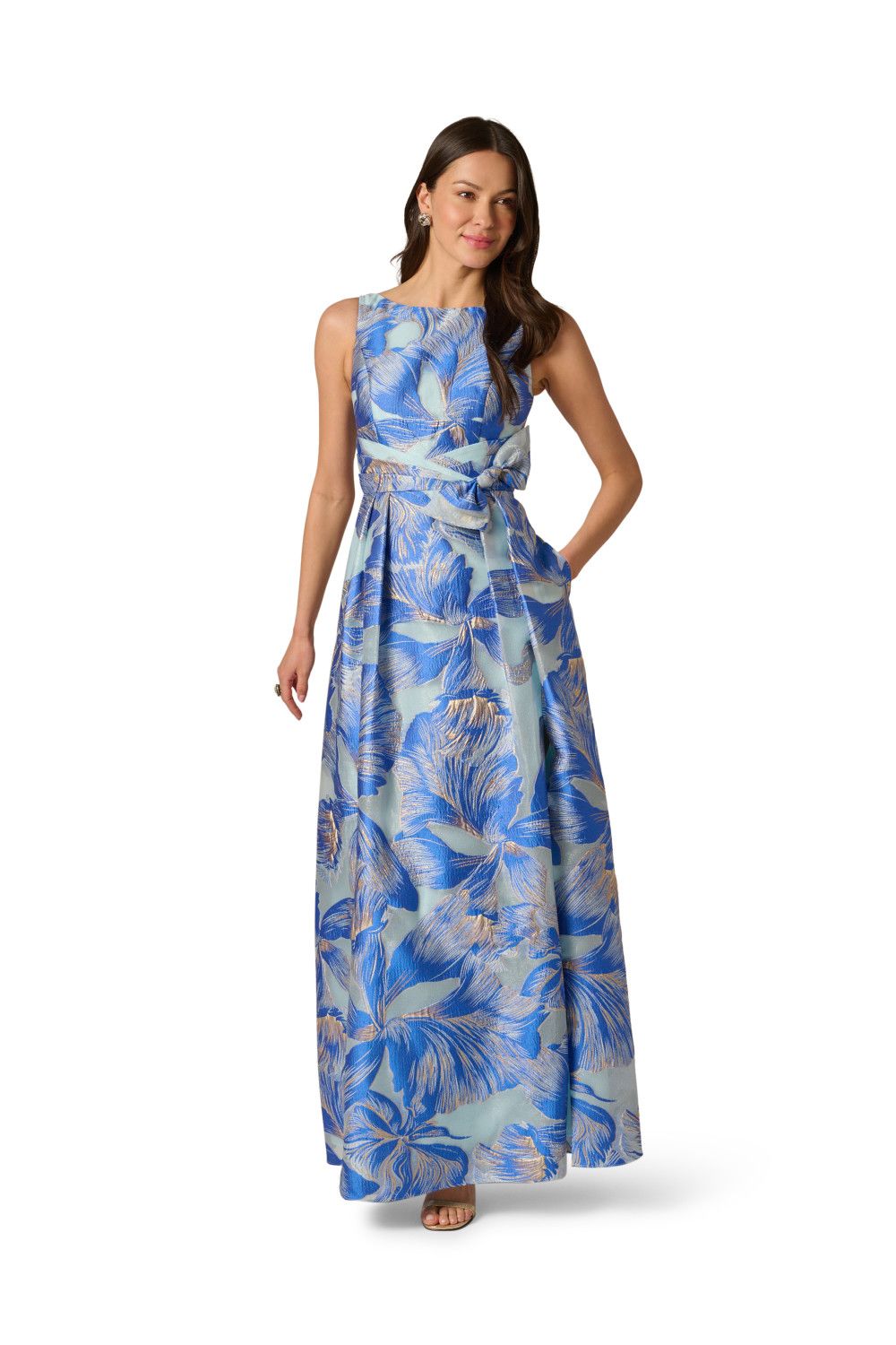 Adrianna Papell Floral Organza Gown