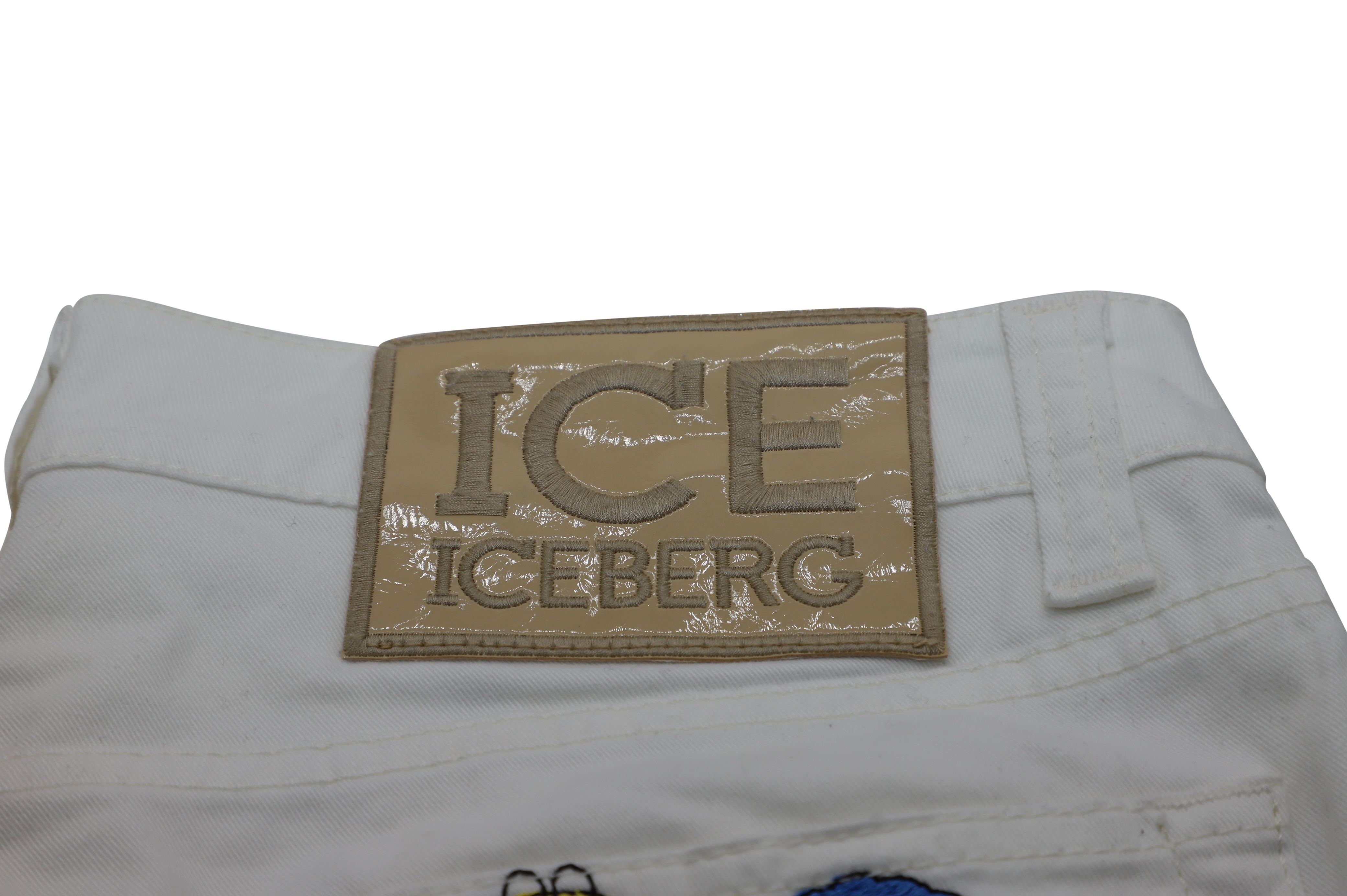 Iceberg Preloved x The Simpsons Embroidered Pants in Cream Cotton