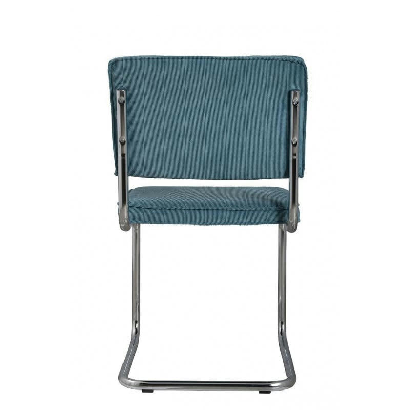 RIDGE RIB - Chaise design en tissu bleu