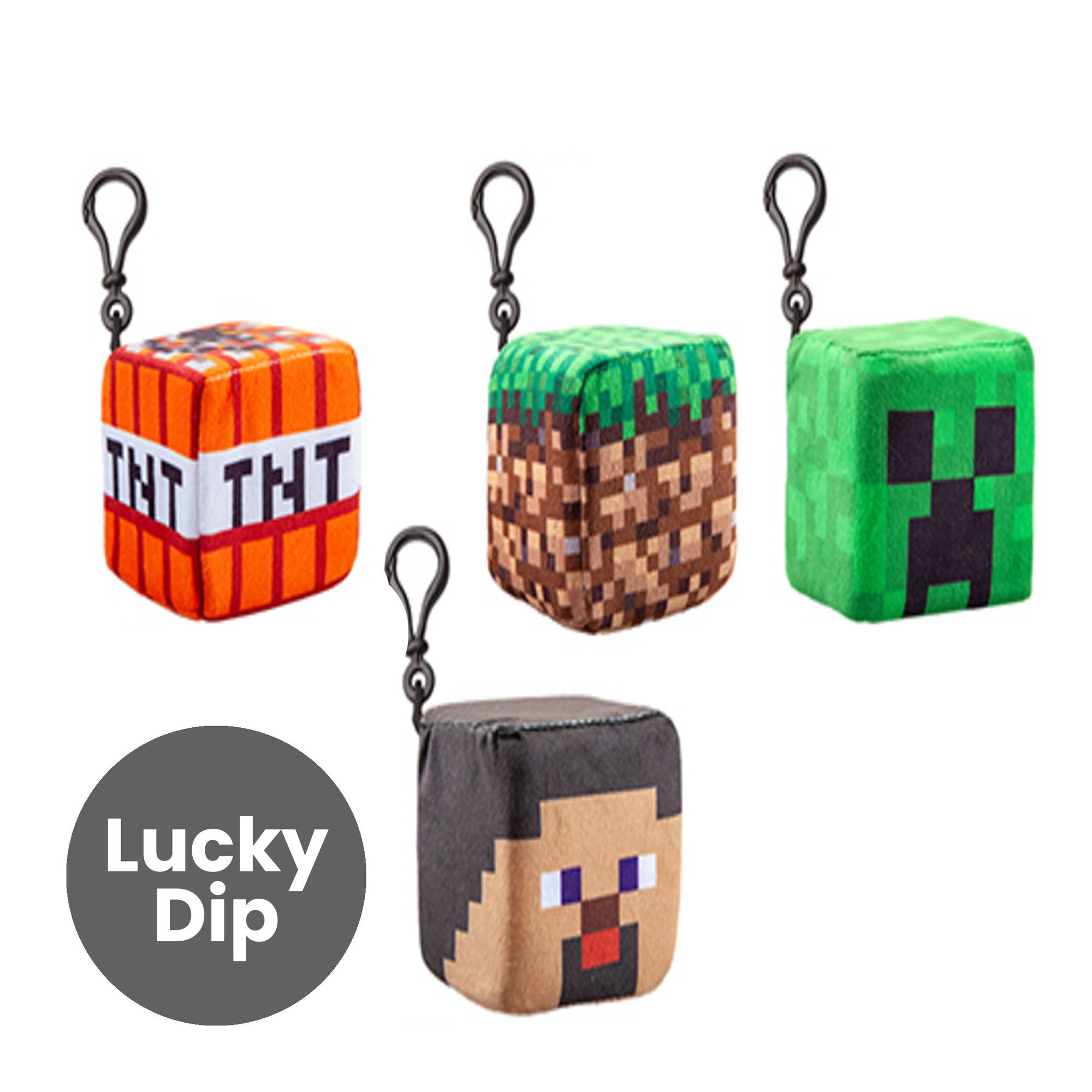 Assorted Minecraft Plush Cube Keyring