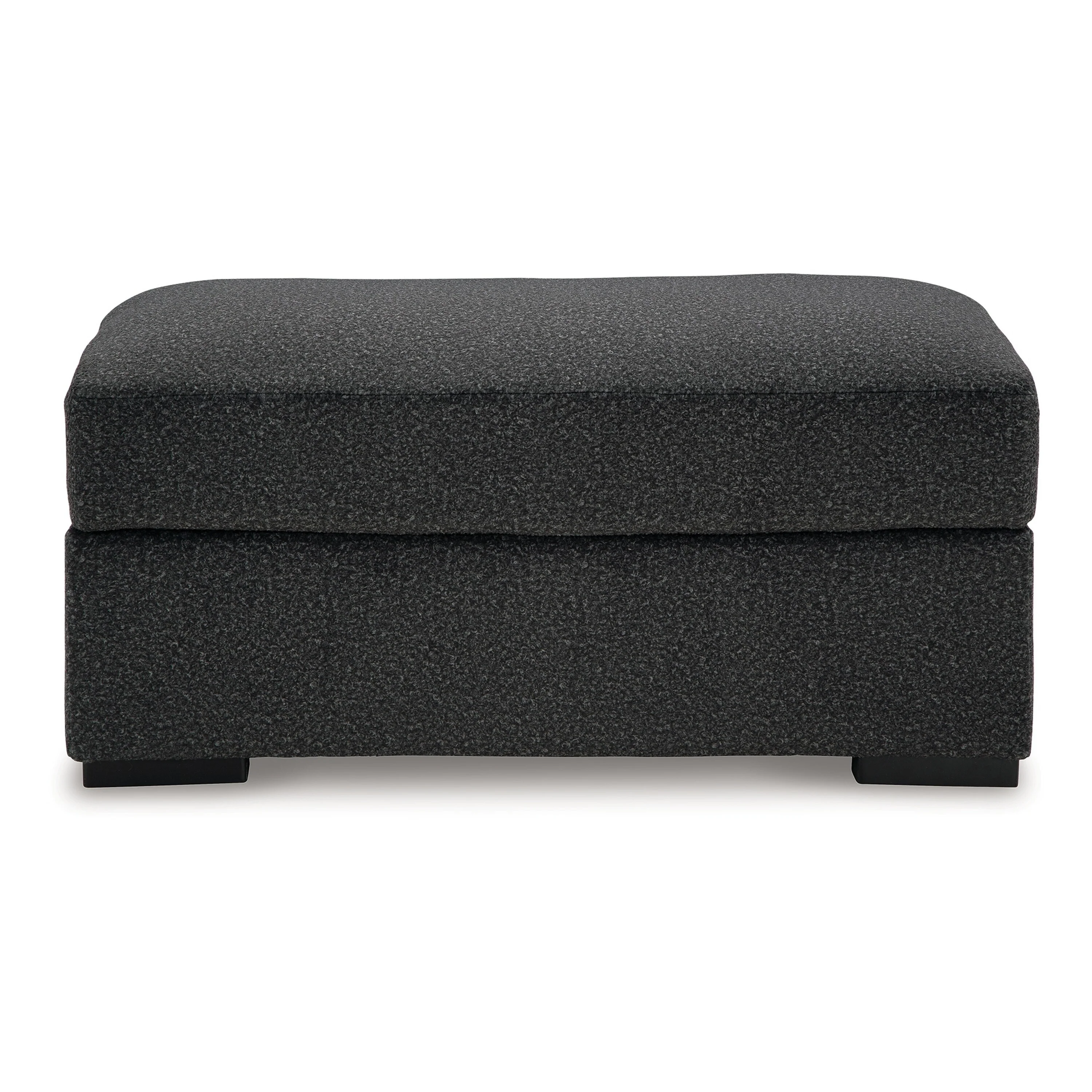 Wryen Accent Ottoman, Modern Plush Onyx Black Polyester, 44 Inch
