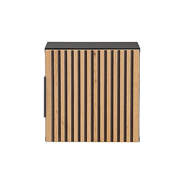 Armoire murale 1 porte Gaia Noir et Bois