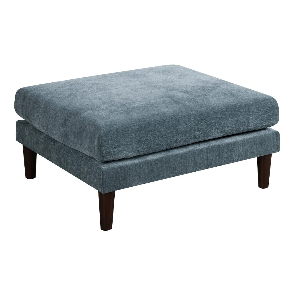 32 Inch Modular Ottoman, Box Cushion Seat, Wood Legs