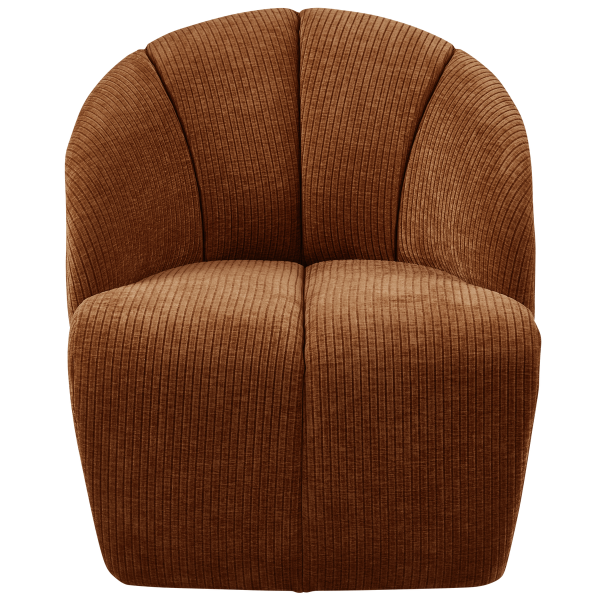 WOOOD draaifauteuil Mojo - Geweven Ribstof - Roest Bruin - 75x68x77 cm