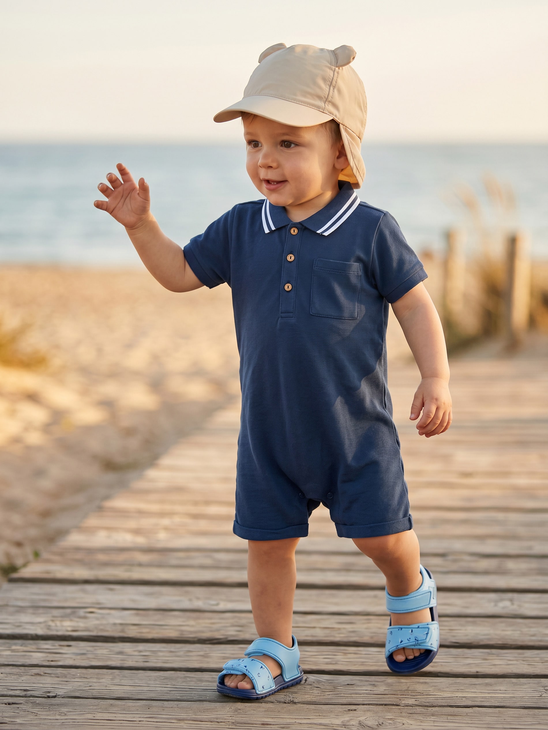 Rampers w stylu polo