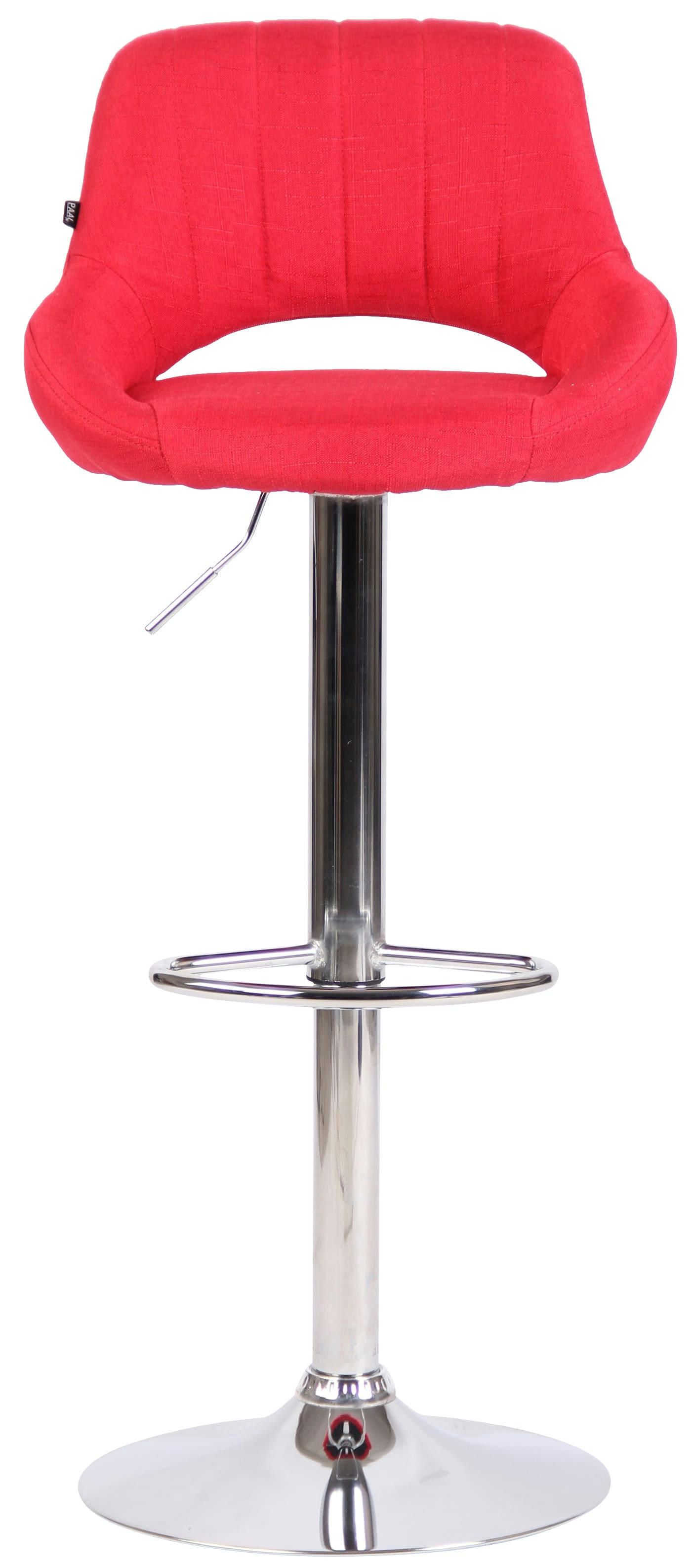MILET - Tabouret de bar en tissu ajustable pivotant tissu Rouge
