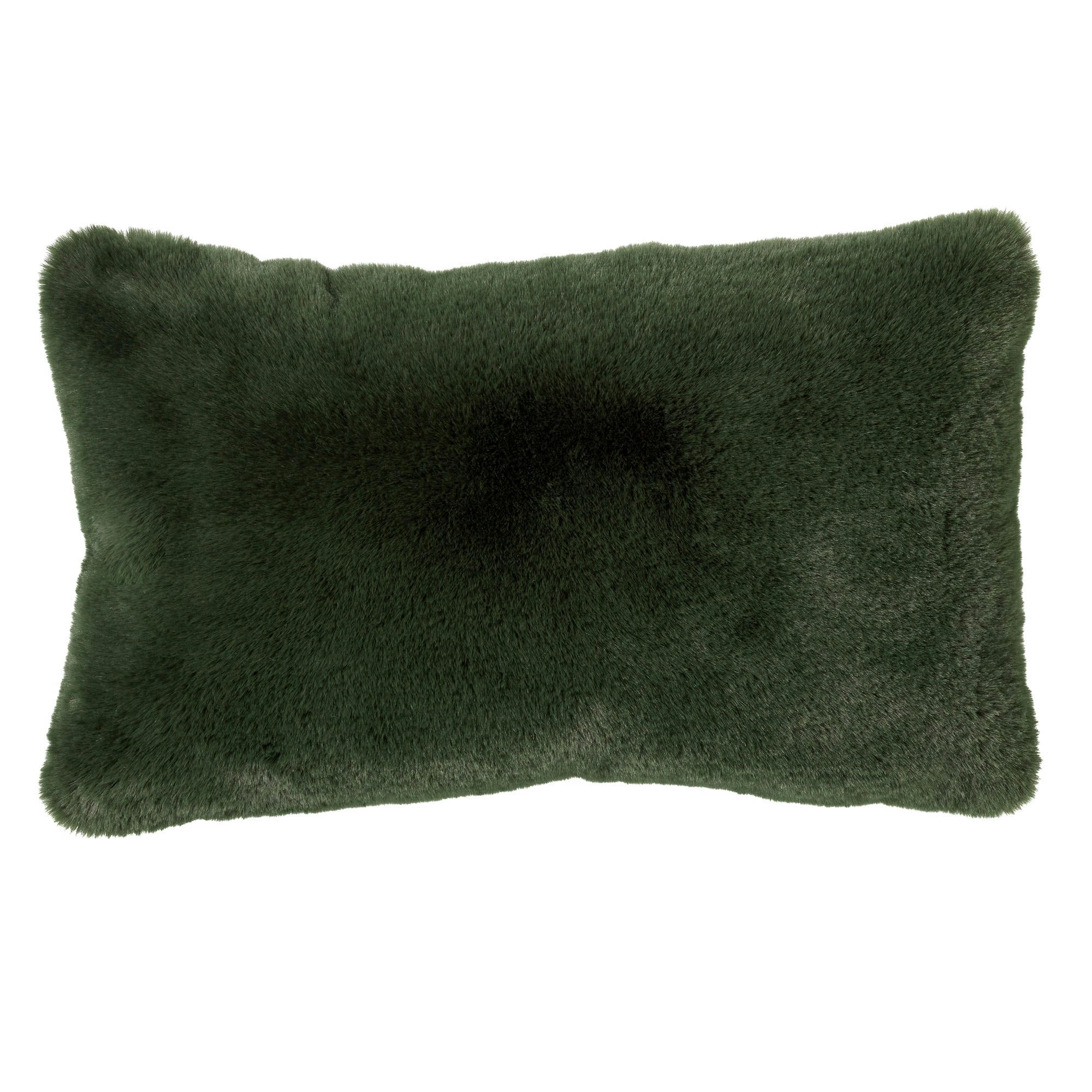 - Housse de coussin vert fausse fourrure-30x50 cm uni