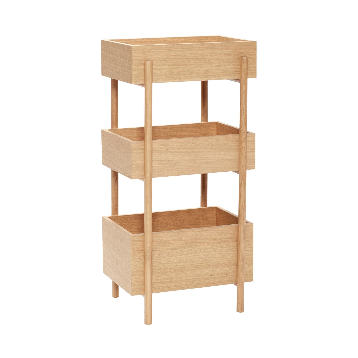 Hübsch sidetable Stack - mdf/okernfineer/eiken - 43x35xh90cm