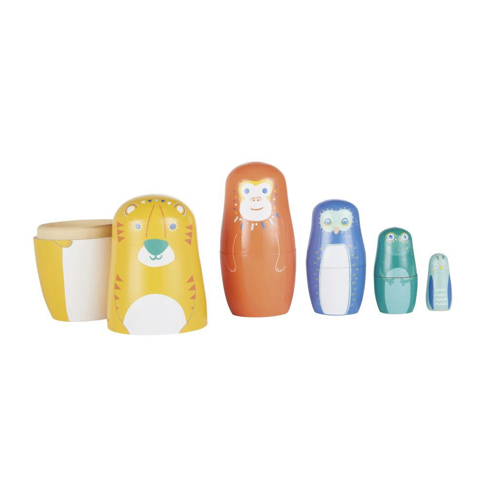 - Jouet gigogne en bois de schima multicolore