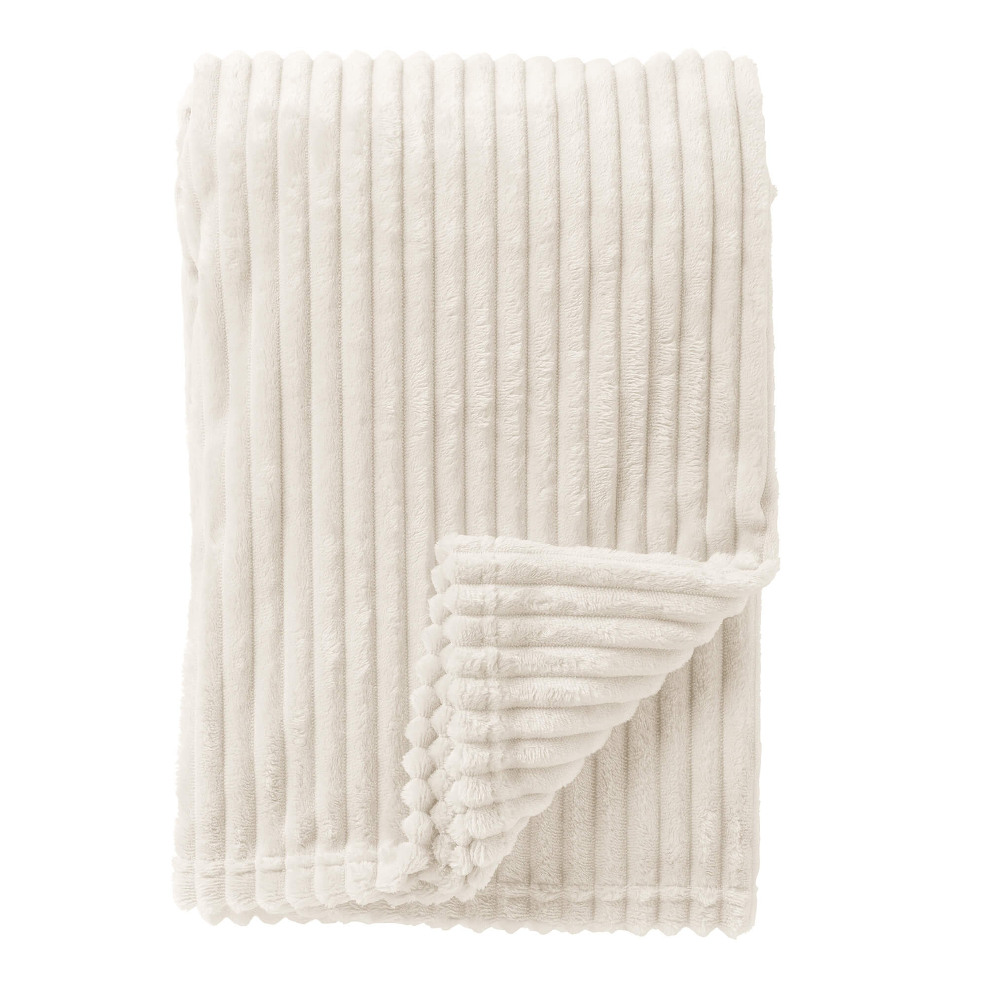 MARTHY - plaid 140x180 cm - zacht ribfluweel - corduroy - Snow White - wit