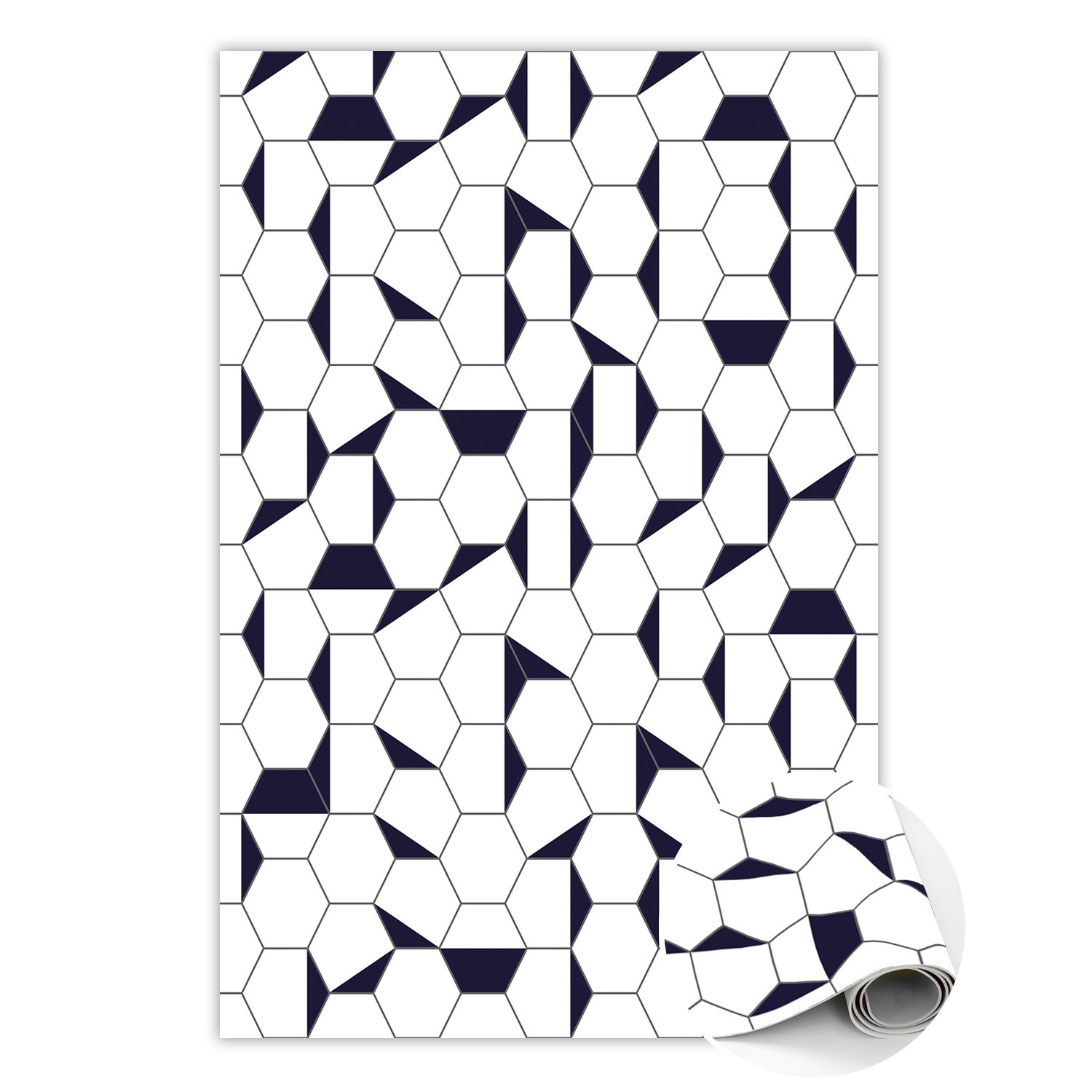 Wewnętrzny dywan winylowy Hexagony 60 x 90 cm