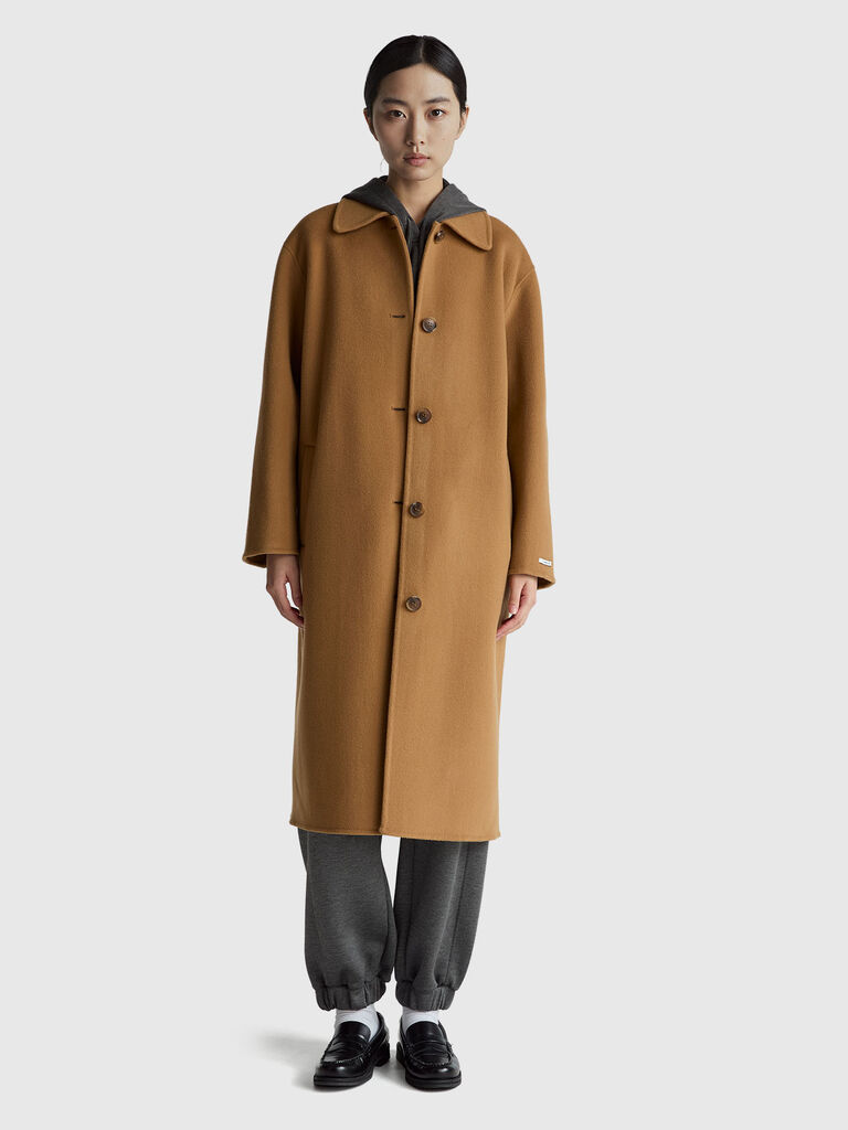 100% wool long coat