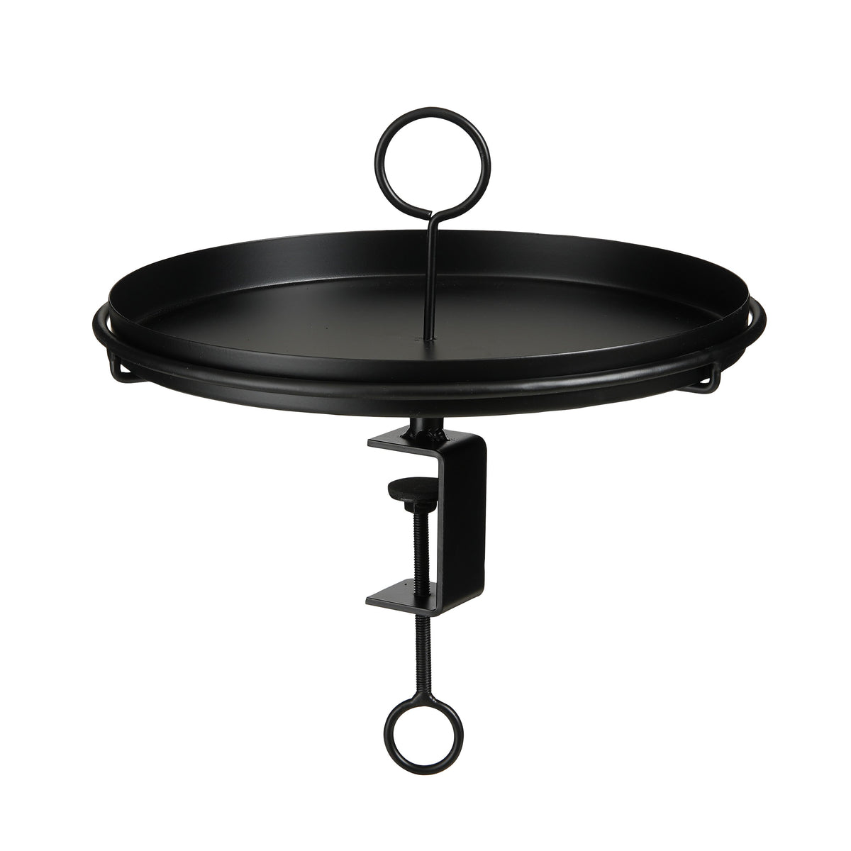 Mica Decorations Aston Dienblad met Klem - H30 x Ø31 cm - Metaal - Zwart