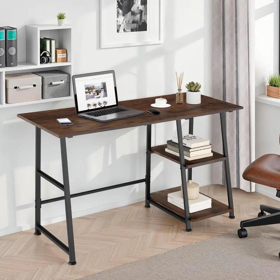 tectake Bureau Paisley 120x50x73,5cm, Industrieel Hout Donker, Rustiek