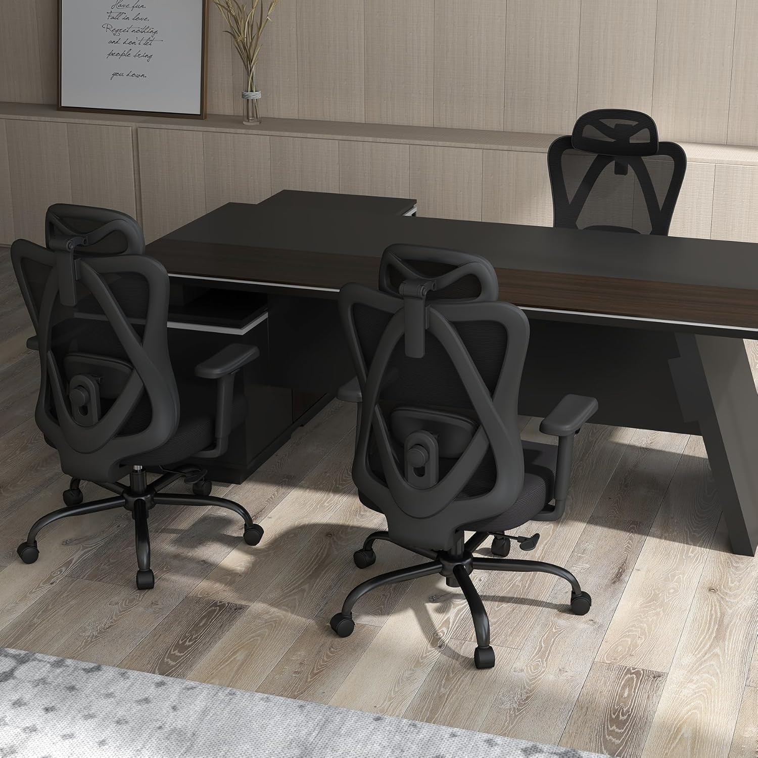 Office Chair Ergonomic Desk Chair,Adjustable Headrest Lumbar Support Computer Chair - Home Office Desk Chairs,300lbs Wide Seat Big and Tall Office Chairs with 3D Armrests, Comfy Desk Chairs (New)