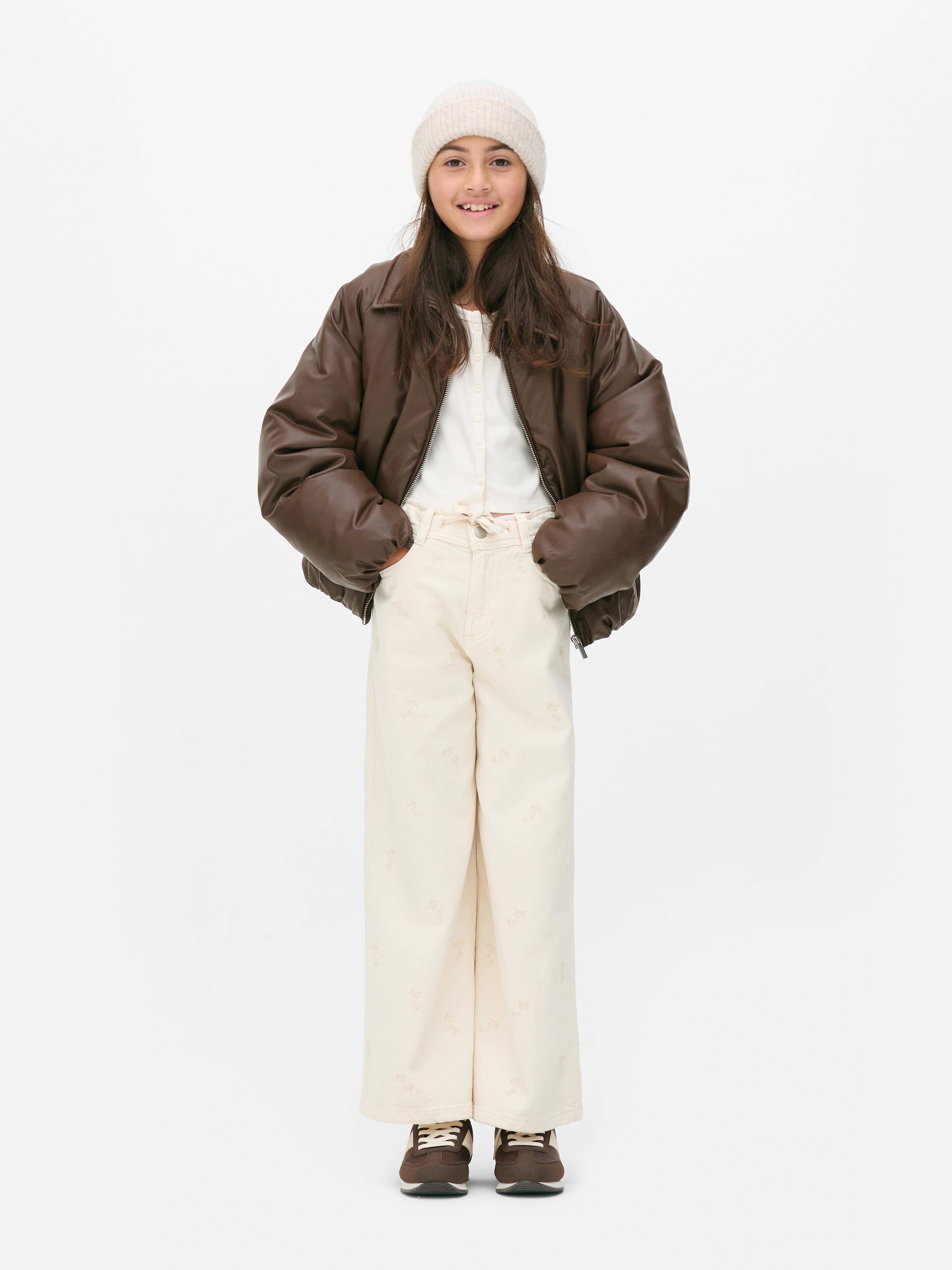 7-15yrs | Faux Leather Zip-Up Jacket