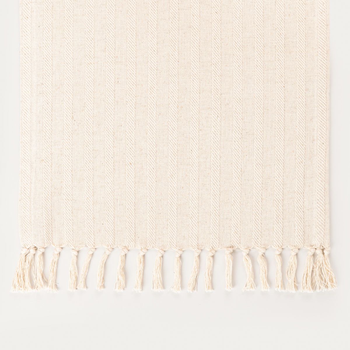 Bieżnik PANSY z frędzlami ecru 40x160 cm