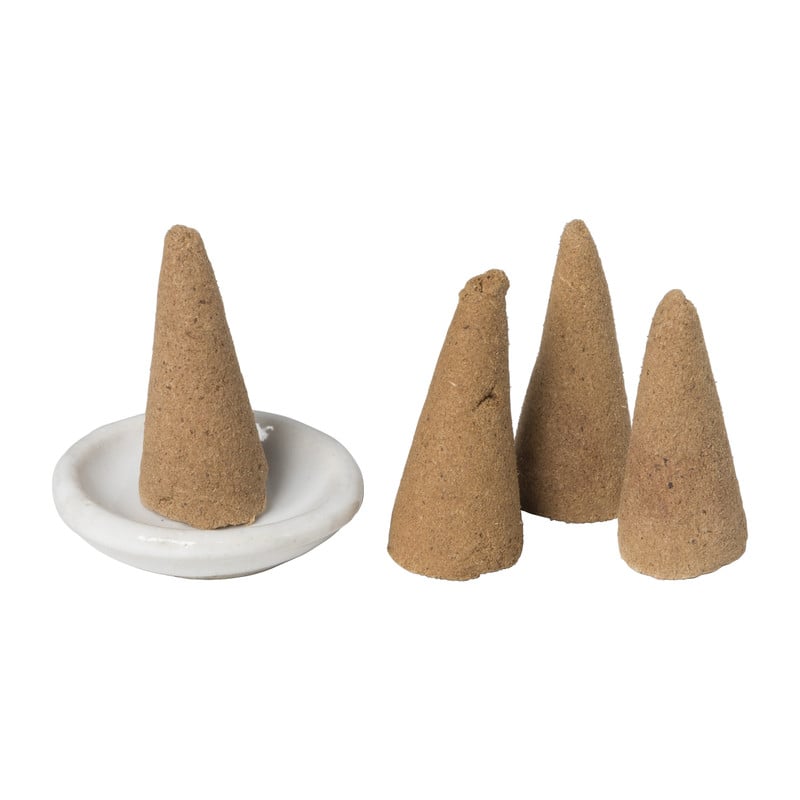 Wierook set - vanille -kegels met schaaltje