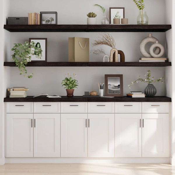 VidaXL Półka ciemnobrązowa 200x60x(2-6) cm wykończone