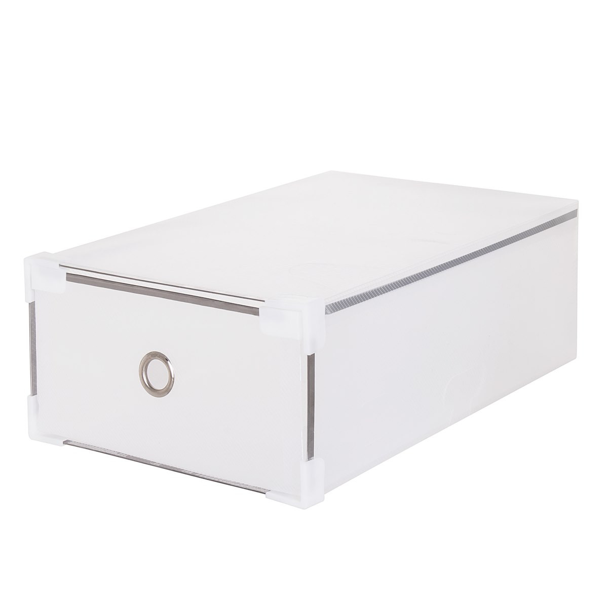 Pudełko na buty z szufladą 31x20,5x11 cm biały organizer