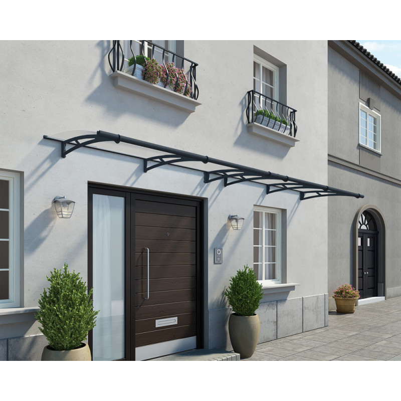 Marquise de porte Aquila gris foncé 412 x 91,5 cm CANOPIA