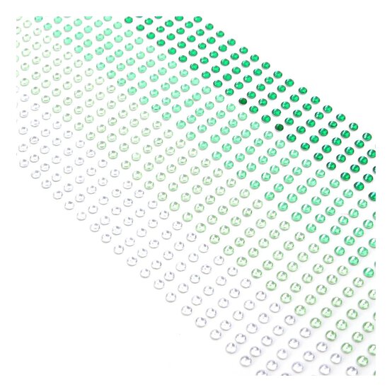 Mixed Green Adhesive Gems 3mm 1080 Pack