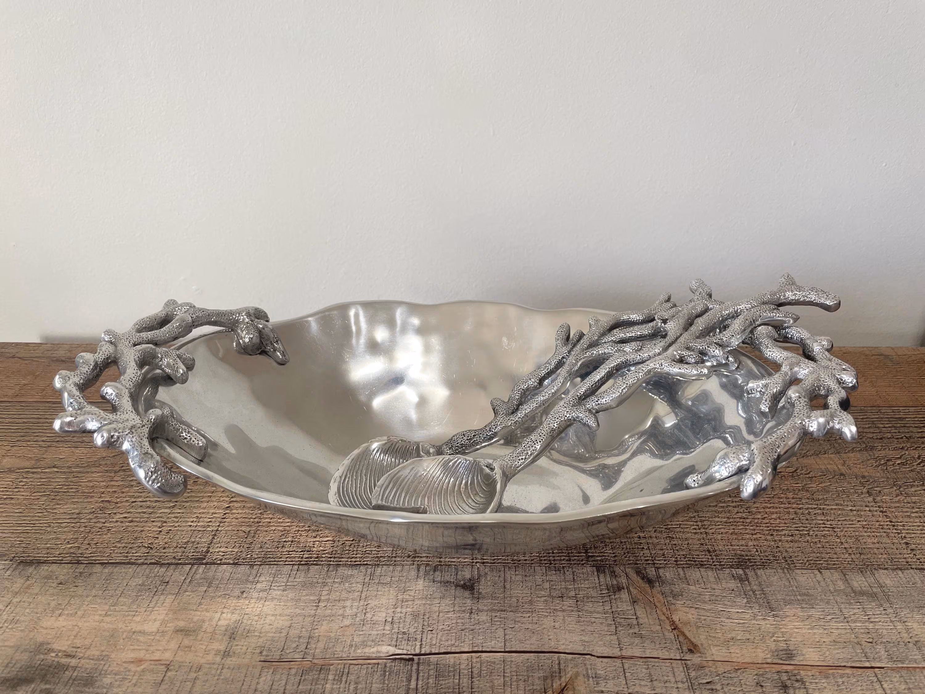 Beatriz Ball Luxury Metalware Nautical Ocean Coral Decorative Salad Bowl & Servers
