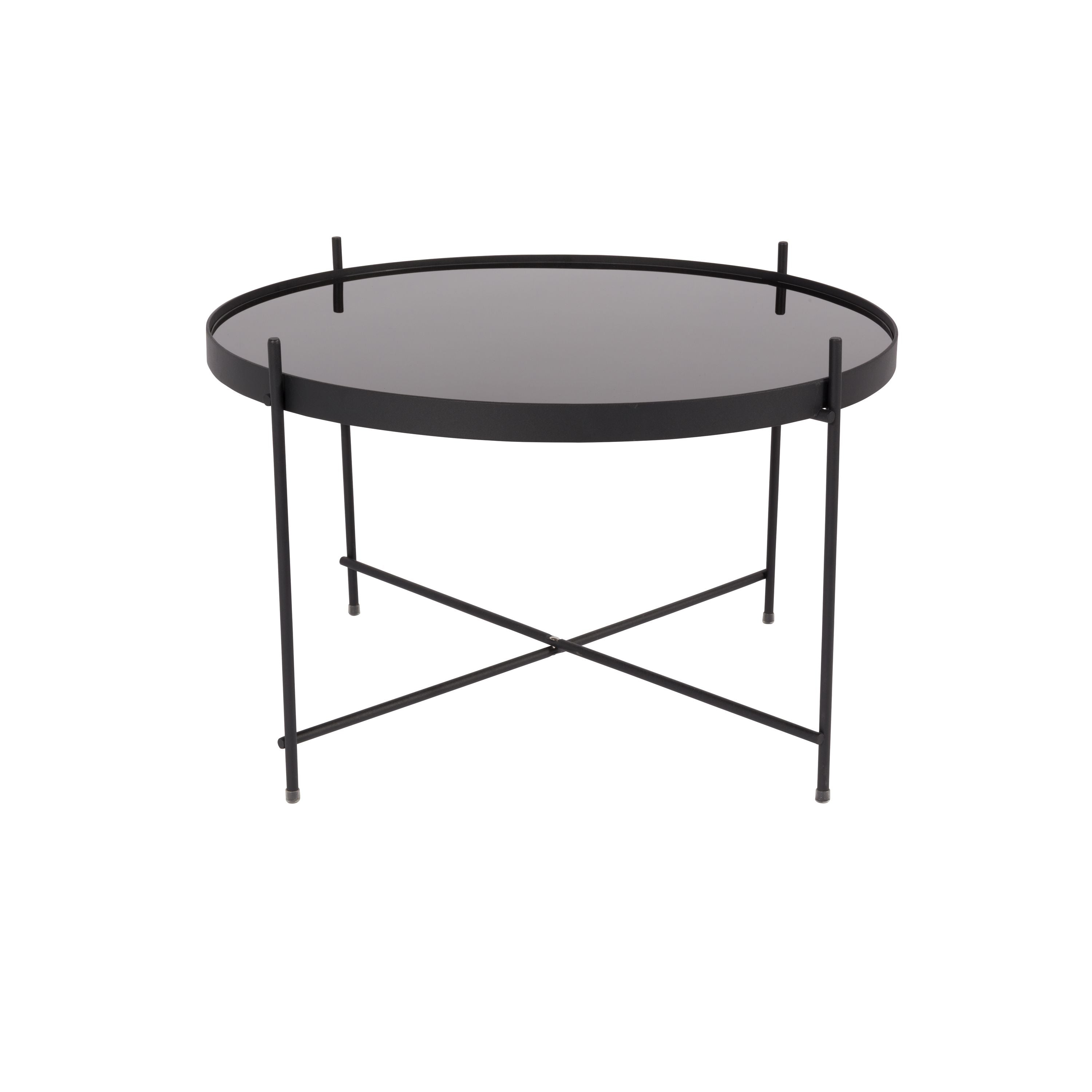 Zuiver Cupid Bijzettafel Rond 62,5 cm Glas/ Metaal Zwart