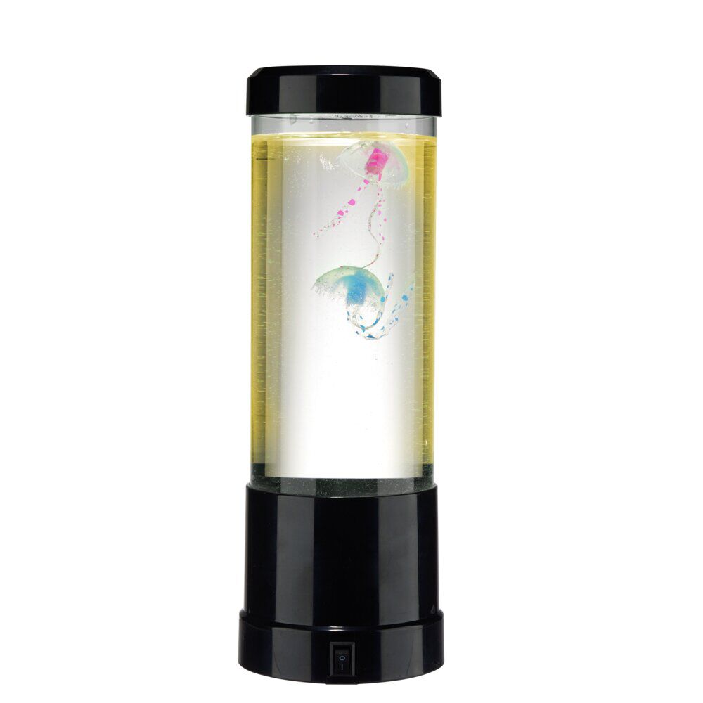 Lampe décorative avec eau et méduse USB-C plastique noir Ø9xH26cm