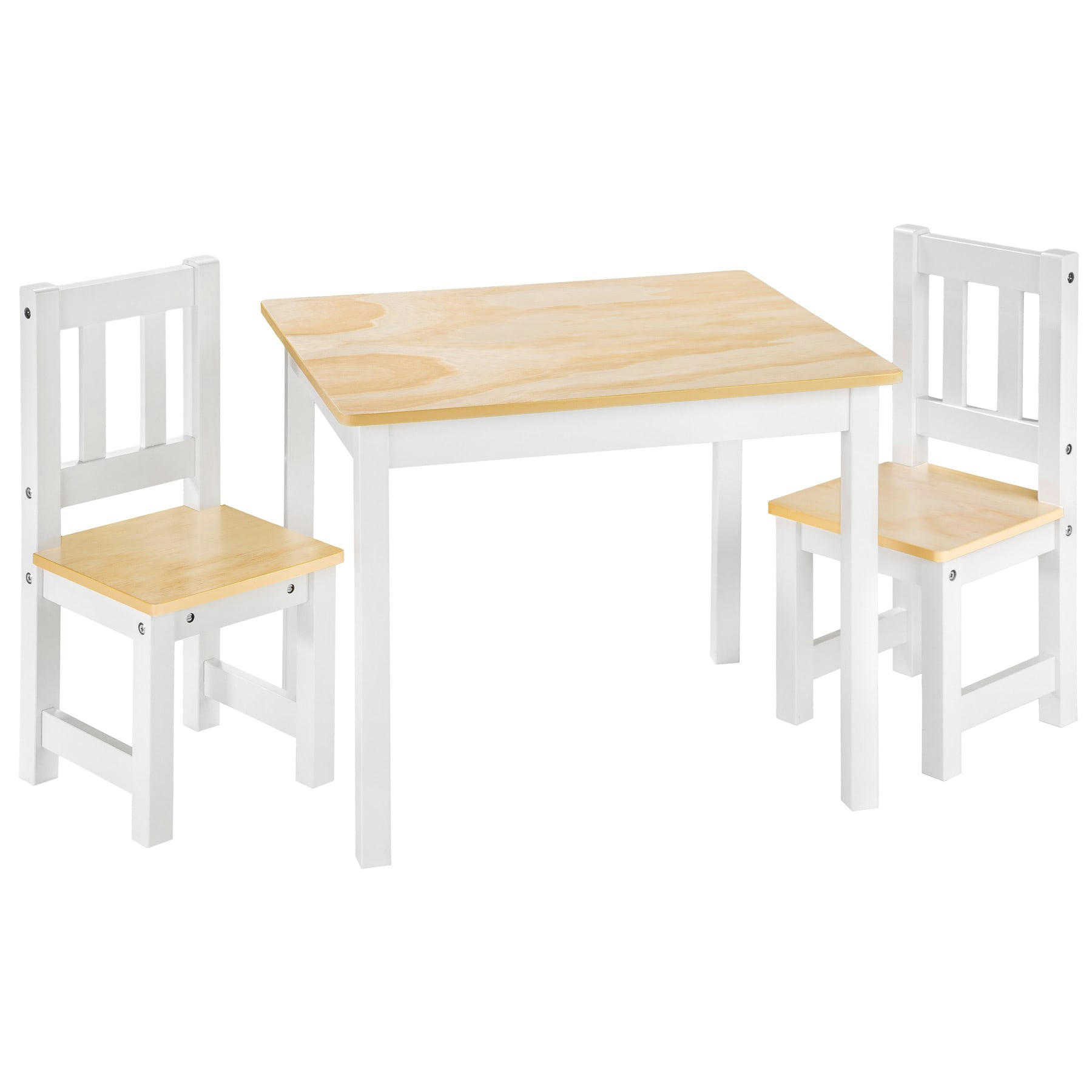 - Ensemble table et chaise enfant effet bois blanc