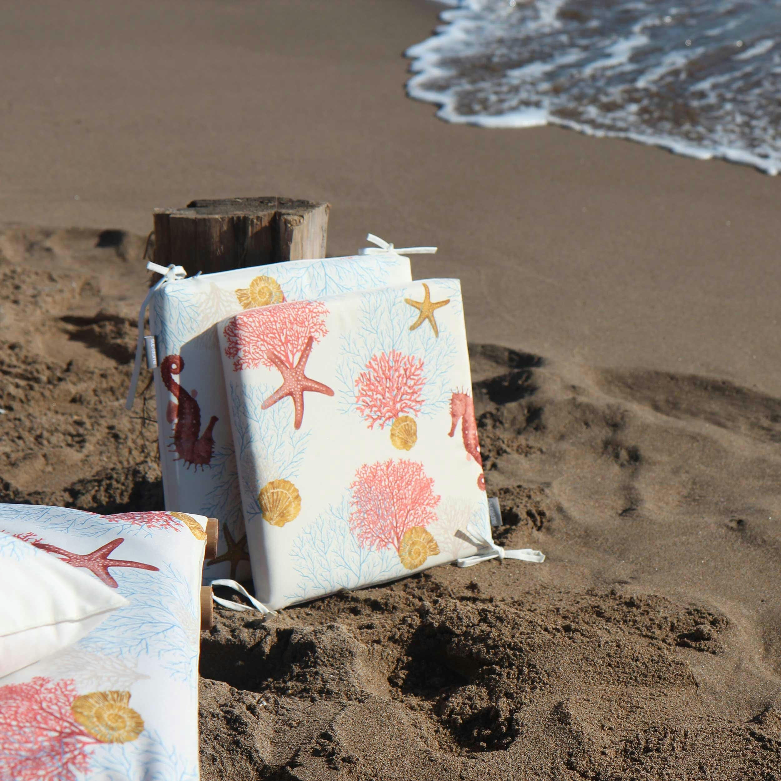 CORAIL GALETTE - Galette extérieur en fibre synthétique blanc 40x40