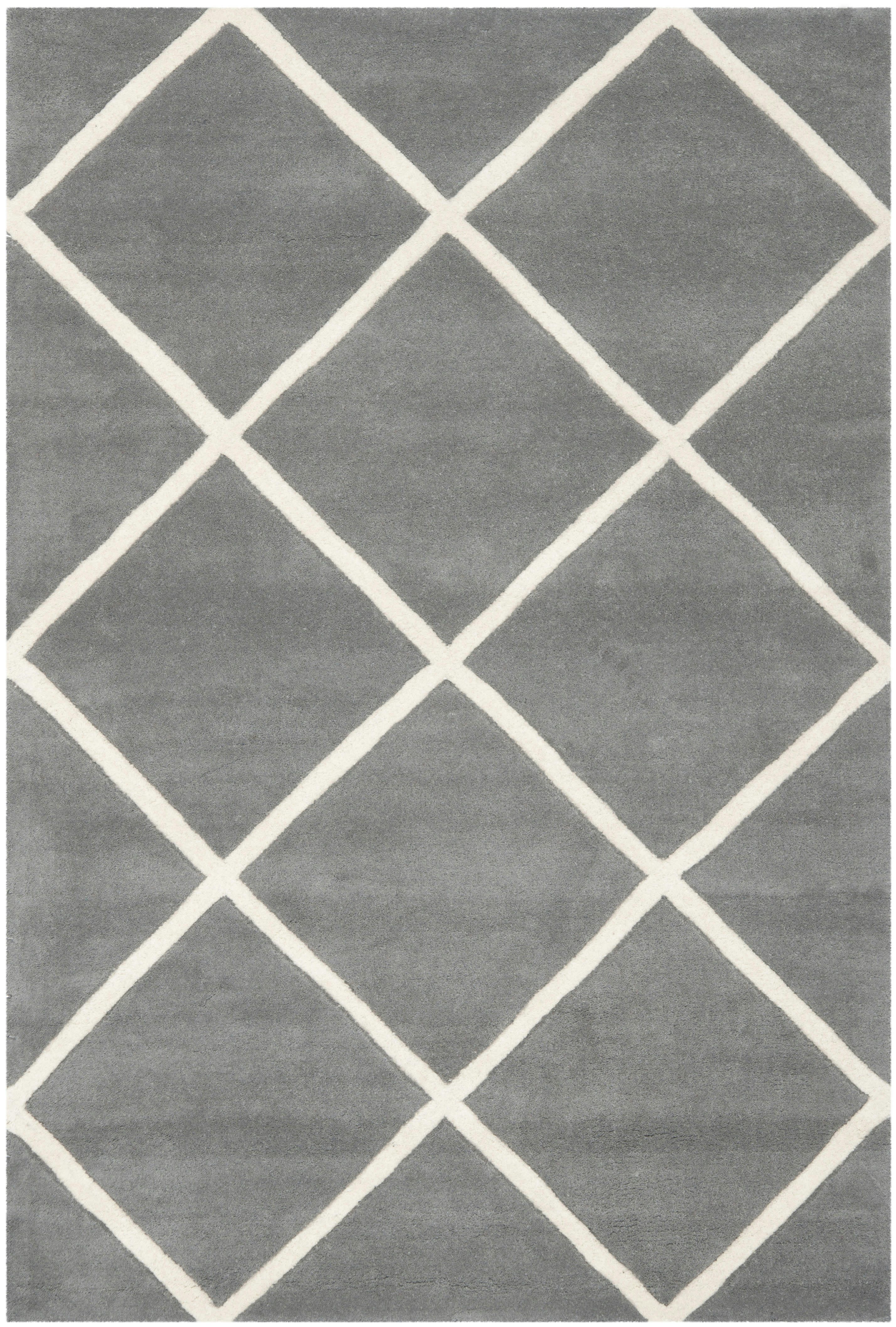 CHATHAM - Tapis de salon interieur en  gris fonce & ivoire, 122 x 183 cm